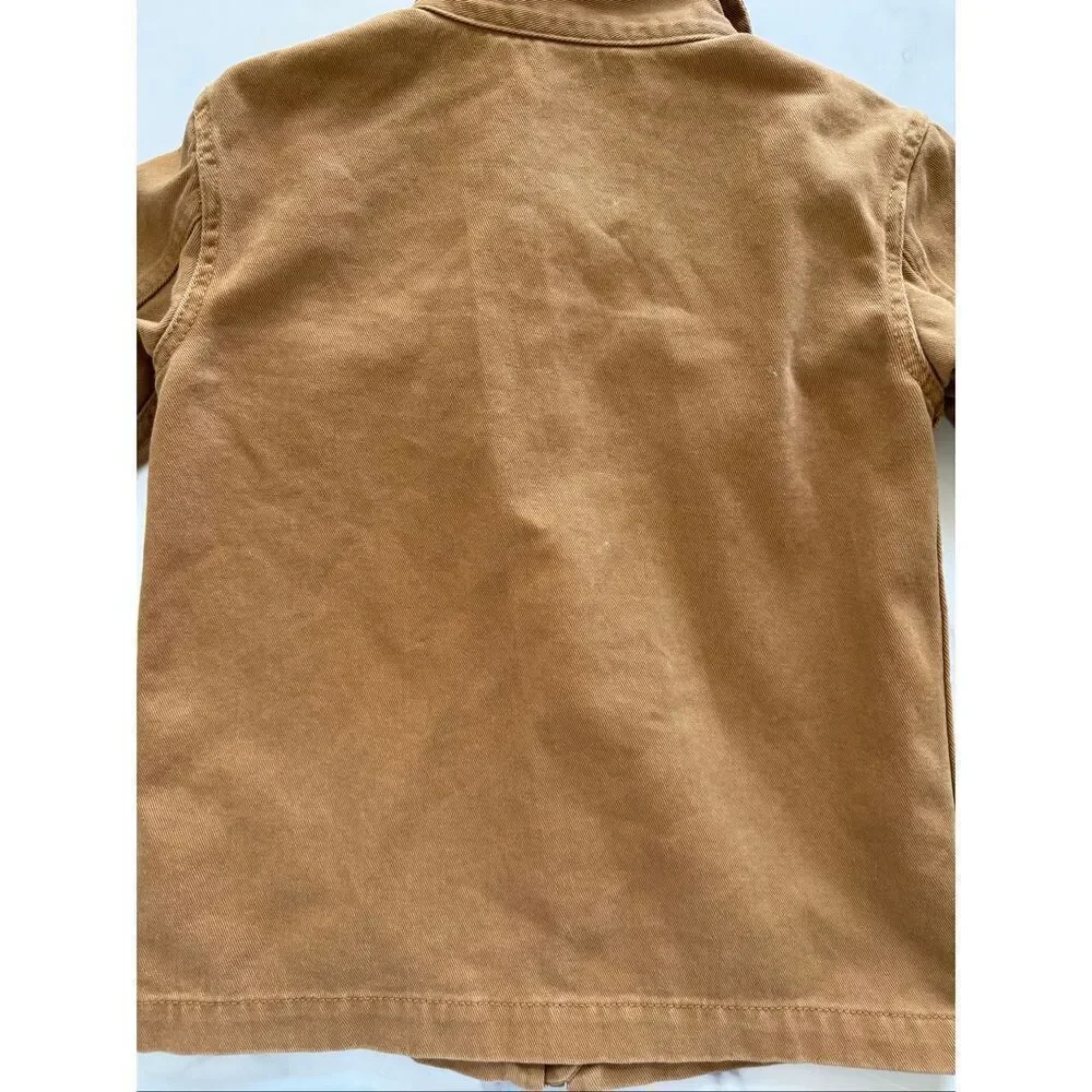 Wonder nation 6-7 boys jean denim jacket tan country light brown collared